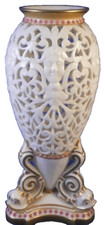 Antigüedad Worcester Grainger Porcelana Reticulado Joyas Florero De Porzellan comprar usado  Enviando para Brazil