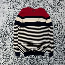 Vintage Unisex Biały Czarny Czerwony Bawełniany Sweter Rozmiar L Y2K lata 90. Oldmoney Casual Fit na sprzedaż  PL