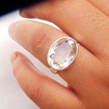 Anel de quartzo cristal natural quartzo transparente anel de quartzo cristal, anel de declaração comprar usado  Enviando para Brazil