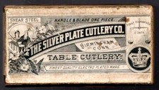 6 facas antigas de talheres de mesa de aço transparente na caixa original dos anos 1860-70 comprar usado  Enviando para Brazil
