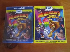 BLU-RAY 3D MADAGASCAR 3 NOVO LACRADO MAIS PROCURADO DA EUROPA *** ÓTIMO *** comprar usado  Enviando para Brazil