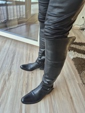 Schwarze leder verkneestiefel gebraucht kaufen  Brieselang