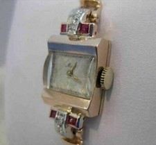 RELÓGIO MIDO ANTIGO ANTIGO CORTE MINA EURO DIAMANTE RUBI OURO ROSA BRANCO 14K 6,5" #19744 comprar usado  Enviando para Brazil