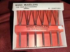 Vintage Shafford coquetel bebidas bar Whisk Muddlers 6 peças conjunto 4,75" feito no Japão comprar usado  Enviando para Brazil
