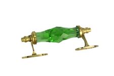 Verde Cristal Manija Estilo Victoriano Latón Entallado Armario Mango i24-301, usado comprar usado  Enviando para Brazil