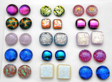 Conjunto REDONDO e QUADRADO 30 cabines de vidro fundido dicróico (BA5) para brincos pulseiras comprar usado  Enviando para Brazil