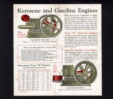Folheto original tipo W Hit & Miss querosene e motor a gás e serra elétrica @ 1920, usado comprar usado  Enviando para Brazil