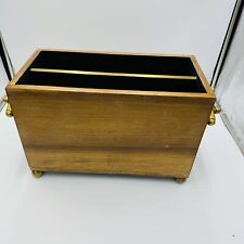Porta-revistas alças de latão vintage madeira maciça decoração de armazenamento Hollywood Regency comprar usado  Enviando para Brazil