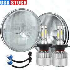 Usado, Farol de LED VIDRO 7 polegadas redondo, aparência clássica original conversão par cromado comprar usado  Enviando para Brazil