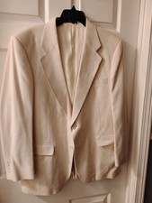Blazer masculino de seda natural creme coleção executiva bolsos internos tamanho 42 ponto, usado comprar usado  Enviando para Brazil