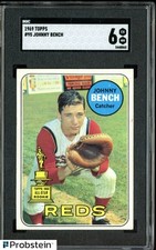 1969 Topps #95 Johnny Bench Cincinnati Reds HOF SGC 6 EX-NM comprar usado  Enviando para Brazil
