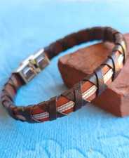 Bracelet cuir acier d'occasion Bracelet cuir acier d'occasion  Rivesaltes