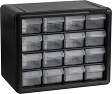 16 cajones de plástico herrajes y gabinete artesanal de almacenamiento, 10,5""X6,5""X8"" negro segunda mano  Embacar hacia Mexico