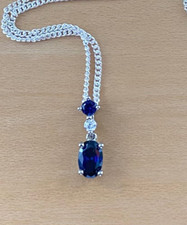Sterling silver sapphire for sale  WARRINGTON