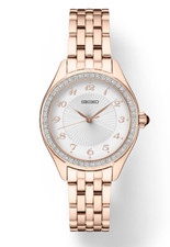 SEIKO RELÓGIO FEMININO AÇO INOXIDÁVEL TOM OURO ROSA SUR396 / USADO BOM ESTADO comprar usado  Enviando para Brazil