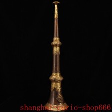 18,4" antigo templo tibetano de bronze antigo instrumento musical estátua de chifre de chifre, usado comprar usado  Enviando para Brazil