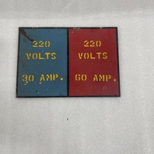 Placa de sinalização de fábrica vintage Caution 220 volts 30/60 amp porcelana esmalte azul vermelho comprar usado  Enviando para Brazil