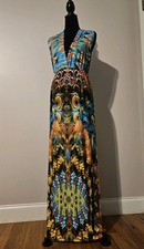 Usado, vestido moda nova grande costas abertas estampa de pavão cósmico maxi vestido elástico  comprar usado  Enviando para Brazil