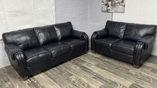 Real black leather for sale  SHEFFIELD