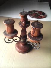 Vintage wooden candle for sale  ROSSENDALE