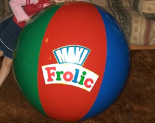 RARO! Vintage 42" MAXI BRINLIC Inflável BOLA DE PRAIA Vinil Brilhante Brinquedo de Piscina Divertido! comprar usado  Enviando para Brazil