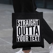 Sacola de presente Straight Outta personalizada texto compras viagem transporte comprar usado  Enviando para Brazil