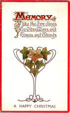 Cartão postal vintage feliz Natal hera decoração memória Porto Allegany PA comprar usado  Enviando para Brazil
