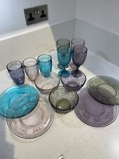 Coloured glass goblets for sale  CAERNARFON