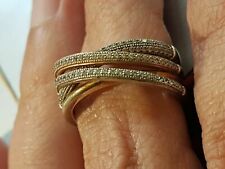 Usado, Aliança entrelaçada de ouro e prata zircônio para casamento, noivado, aniversário comprar usado Usado, Aliança entrelaçada de ouro e prata zircônio para casamento, noivado, aniversário comprar usado  Enviando para Brazil