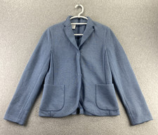 Jaqueta blazer azul feminina Akris Punto EUA 6 mistura de algodão com zíper nas costas designer comprar usado  Enviando para Brazil