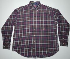 Camisa masculina Tommy Hilfiger roxa branca verde xadrez manga longa botão para cima tamanho XL comprar usado  Enviando para Brazil