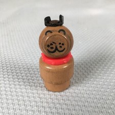 Rzadki HTF Vintage Fisher Price Little People Brown Dog Drewniane złamane uszy na sprzedaż  Wysyłka do Poland