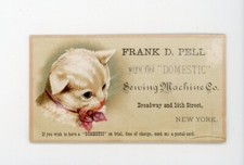 Gato vitoriano gatinho cartão comercial Frank D Pell máquina de costura doméstica Co novo seu, usado comprar usado  Enviando para Brazil