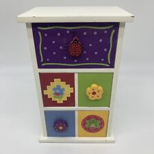 Usado, VTG Infantil Artesanal Joaninha & Flores Mini Madeira Cômoda De Gavetas / Caixa De Joias comprar usado  Enviando para Brazil