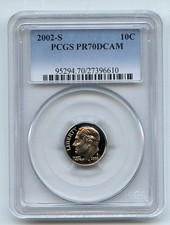 2002 S 10C Roosevelt Dime PCGS PR70DCAM comprar usado  Enviando para Brazil