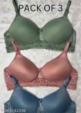 Combo feminino de algodão levemente acolchoado meia xícara sem fio pacote com 3 comprar usado  Enviando para Brazil