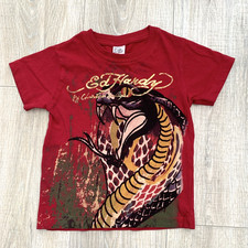 Camiseta gráfica logotipo Ed Hardy cobra ouro vermelho crianças criança tamanho 2/3 comprar usado Camiseta gráfica logotipo Ed Hardy cobra ouro vermelho crianças criança tamanho 2/3 comprar usado  Enviando para Brazil