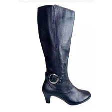 Aerosoles Increíbles Botas de Cuero Negras Altas para Montar Talla 7 Doble Cremallera Nuevas sin Etiquetas segunda mano  Embacar hacia Mexico
