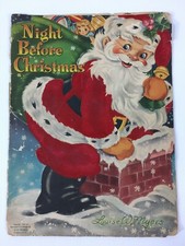 1950 Whitmans Night Before Christmas Illustrated Flocked Big Childrens Book comprar usado  Enviando para Brazil