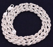 5mm Massiccio Taglio Diamante Collana di Corda Vero 925 Argento Sterling Italia comprar usado  Enviando para Brazil