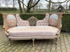 Sofá Sofá Lounge Louis XVI Francês Vintage Trianon Verde Rosa Veludo Artesanal comprar usado  Enviando para Brazil