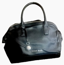 Bolsa de couro preta feminina Armani Jeans fixadora na parte superior das alças comprar usado  Enviando para Brazil