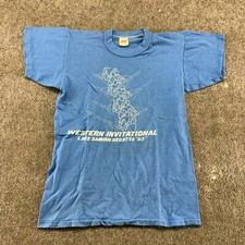 Camisa masculina vintage Russell pequena azul lago Samish regata remo universidade anos 80 comprar usado  Enviando para Brazil