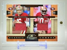 Joe Montana - Jerry Rice 2008 Donruss #CC-10 Classics Combos Dual Patch #/250 SP comprar usado  Enviando para Brazil