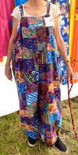 Ladies dungarees patchwork for sale  STURMINSTER NEWTON