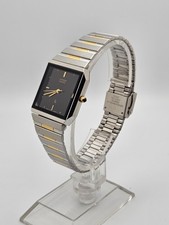 RELÓGIO DE DATA VINTAGE '84 CITIZEN CQ LUX QUADRADO AÇO INOXIDÁVEL MASCULINO Mostrador listrado preto comprar usado  Enviando para Brazil
