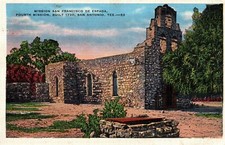 CARTÃO POSTAL DE LINHO SAN FRANCISCO DE ESPADA 4ª MISSÃO 1730 SAN ANTONIO TX 1937 comprar usado  Enviando para Brazil