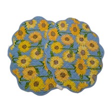 Conjunto de 2 tapetes acolchoados de girassol Cottagecore chique gasto boho verão, usado comprar usado  Enviando para Brazil