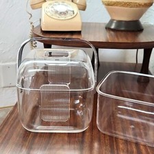 Balde de gelo quadrado transparente acrílico Lucite Mid Century MCM Fratelli Guzzini Itália comprar usado  Enviando para Brazil