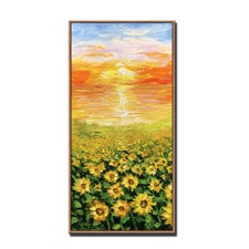 Usado, Faca girassóis pintura a óleo abstrata arte de parede pintada à mão flores sobre tela comprar usado  Enviando para Brazil